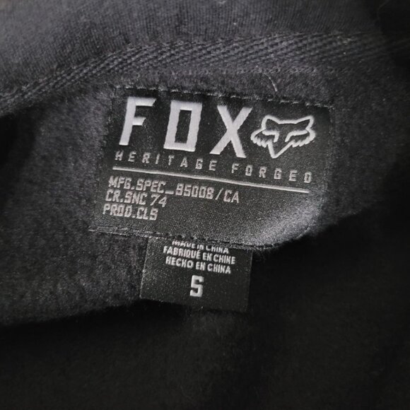 Fox Full Zip Hooded Sweatshirt Blue Black Pockets Adult Mens Small - Picture 5 of 8